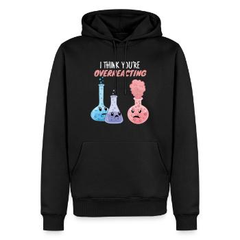 Je pense que vous réagissez de manière excessive - Funny Chemistry - Sweat à capuche Premium bio Homme - noir - Devant - Nico (187cm)