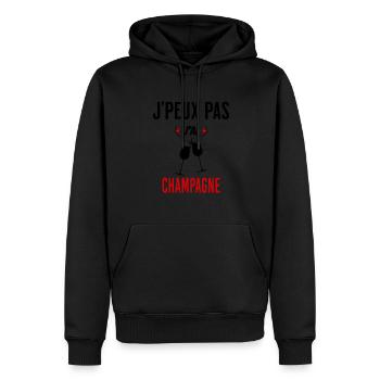 J'peux pas j'ai phrase humoristique - Sweat à capuche Premium bio Homme - noir - Devant - Nico (187cm)