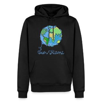 Planète - Sweat à capuche Premium bio Homme - noir - Devant - Nico (187cm)