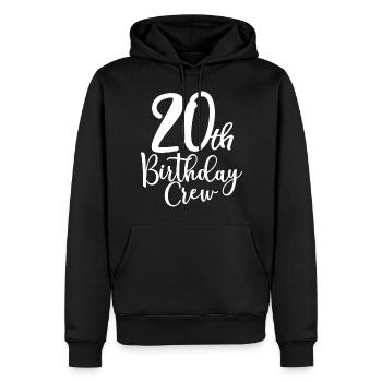 20th Birthday Crew B-day Party Squad 20 Years Old - Men’s Premium Organic Hoodie - black - Front - Nico (187cm)