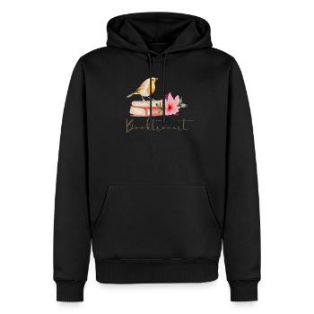Booktrovert - Men’s Premium Organic Hoodie - black - Front - Nico (187cm)