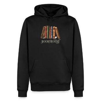 Booktrovert - Men’s Premium Organic Hoodie - black - Front - Nico (187cm)
