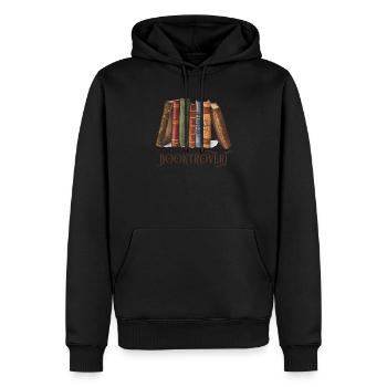 Booktrovert - Men’s Premium Organic Hoodie - black - Front - Nico (187cm)
