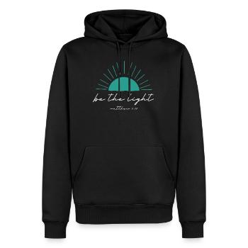 Be The Light Christian - Men’s Premium Organic Hoodie - black - Front - Nico (187cm)