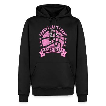 Basketball féminin pour les joueurs de basket-ball - Sweat à capuche Premium bio Homme - noir - Devant - Nico (187cm)