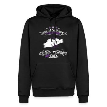 Papa und Tochter ein Team fürs Leben - Männer Premium Bio Hoodie - Schwarz - Vorne - Nico (187cm)