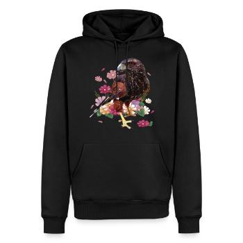 Der rot-schwarze Adler - Männer Premium Bio Hoodie - Schwarz - Vorne - Nico (187cm)