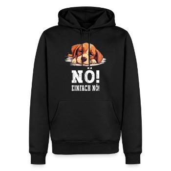 Nö Einfach Nö No Nein Hund Hündchen Lustig Spruch - Männer Premium Bio Hoodie - Schwarz - Vorne - Nico (187cm)