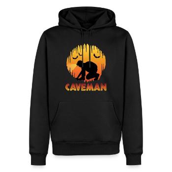 Höhlenmensch - Höhlenforschung - Höhlenforscher Speläologie - Männer Premium Bio Hoodie - Schwarz - Vorne - Nico (187cm)