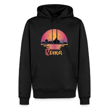 Roma Italia - Rom Skyline - Italien Reisen - Männer Premium Bio Hoodie - Schwarz - Vorne - Nico (187cm)