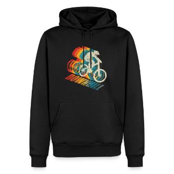 VTT de descente - Sweat à capuche Premium bio Homme - noir - Devant - Nico (187cm)