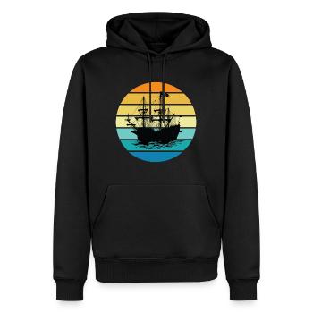 Pirate Ship - Men’s Premium Organic Hoodie - black - Front - Nico (187cm)