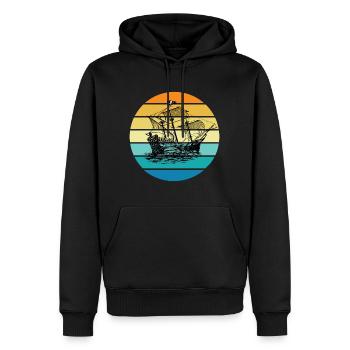 Pirate Ship - Men’s Premium Organic Hoodie - black - Front - Nico (187cm)