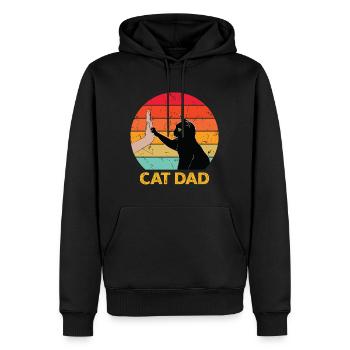Cat Dad - Cat High Five - Männer Premium Bio Hoodie - Schwarz - Vorne - Nico (187cm)