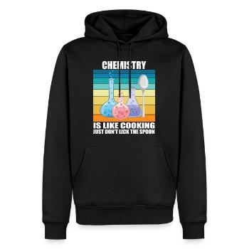 La chimie, c’est comme la cuisine - Sweat à capuche Premium bio Homme - noir - Devant - Nico (187cm)