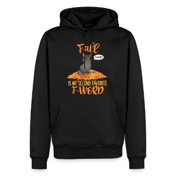 Der Herbst ist mein zweitliebstes F-Wort Katze - Männer Premium Bio Hoodie - Schwarz - Vorne - Nico (187cm)
