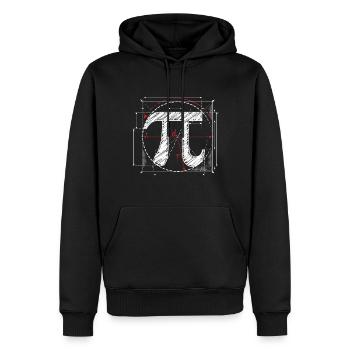 Jour Pi - Sweat à capuche Premium bio Homme - noir - Devant - Nico (187cm)