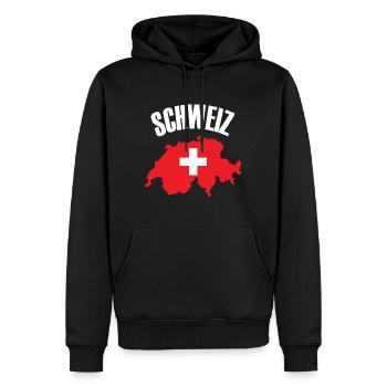Schweiz - Schweiz Karte Schweizer Flagge - Männer Premium Bio Hoodie - Schwarz - Vorne - Nico (187cm)