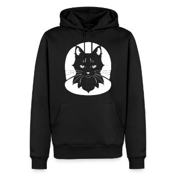 Drôle Chat Silhouette Effronté Fun Chats - Sweat à capuche Premium bio Homme - noir - Devant - Nico (187cm)
