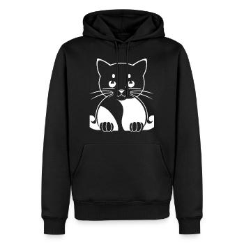 Drôle de chat Silhouette Cheeky Fun Cats - Sweat à capuche Premium bio Homme - noir - Devant - Nico (187cm)