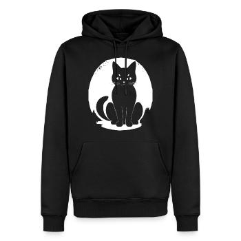 Funny Cat Silhouette Cheeky Fun Cats - Men’s Premium Organic Hoodie - black - Front - Nico (187cm)