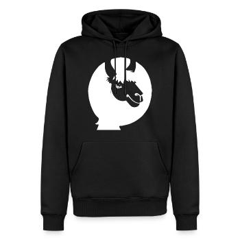 Funny Llama Silhouette Cheeky Fun Llamas - Men’s Premium Organic Hoodie - black - Front - Nico (187cm)