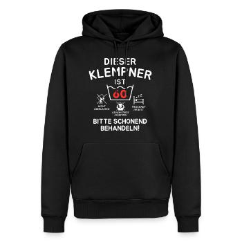 Dieser Klempner ist 60. Schonend behandeln - Männer Premium Bio Hoodie - Schwarz - Vorne - Nico (187cm)