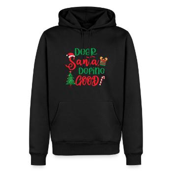 Dear Santa Define Good - Men’s Premium Organic Hoodie - black - Front - Nico (187cm)