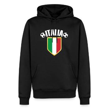 Italia Italy Crest Fan de football - Sweat à capuche Premium bio Homme - noir - Devant - Nico (187cm)