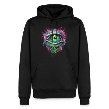 Zombie Auge Apokalypse Halloween Zombiejäger - Männer Premium Bio Hoodie - Schwarz - Vorne - Nico (187cm)