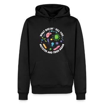 Ce qui ne vous tue pas mute et essaie à nouveau - Sweat à capuche Premium bio Homme - noir - Devant - Nico (187cm)