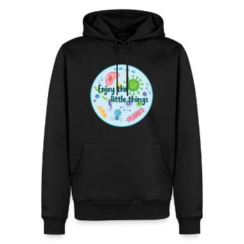 Viel Spaß mit den kleinen Dingen - Lustige Mikrobiologie - Männer Premium Bio Hoodie - Schwarz - Vorne - Nico (187cm)
