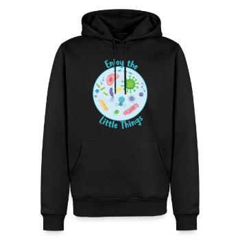 Enjoy The Little Things Funny Biology - Men’s Premium Organic Hoodie - black - Front - Nico (187cm)