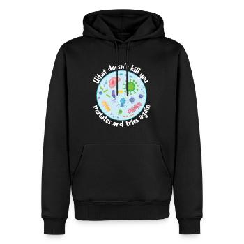 Ce qui ne vous tue pas mute et essaie à nouveau - Sweat à capuche Premium bio Homme - noir - Devant - Nico (187cm)