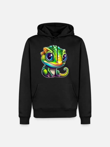 Cute little chameleon - Men’s Premium Organic Hoodie - black