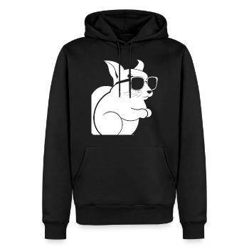 Funny Squirrel Wearing Sunglasses Squirrels - Men’s Premium Organic Hoodie - black - Front - Nico (187cm)