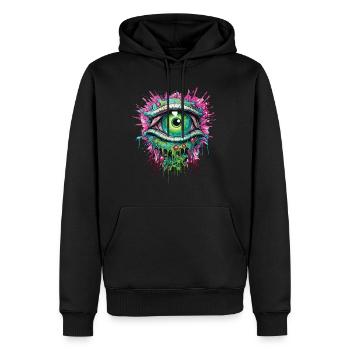 Psychedelisch Auge Farbenfroh LSD Drogen Trip - Männer Premium Bio Hoodie - Schwarz - Vorne - Nico (187cm)