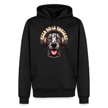 NEED BASS TONIGHT - Dalmatian Dog with Headphones! - Men’s Premium Organic Hoodie - black - Front - Nico (187cm)