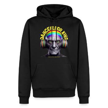 DANCEFLOOR KING - Cool Grandpa with Headphones! - Men’s Premium Organic Hoodie - black - Front - Nico (187cm)