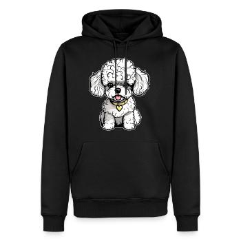 Caniche mignon II - Sweat à capuche Premium bio Homme - noir - Devant - Nico (187cm)