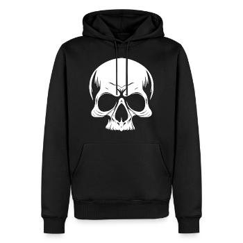 Totenkopf - Männer Premium Bio Hoodie - Schwarz - Vorne - Nico (187cm)