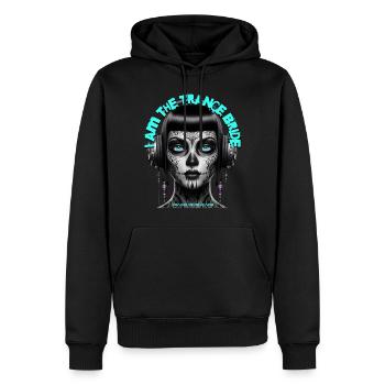I AM THE TRANCE BRIDE – Cool Bride with Headphones - Men’s Premium Organic Hoodie - black - Front - Nico (187cm)