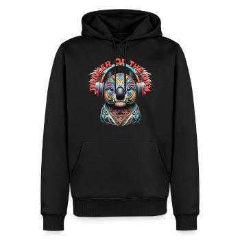 BANGER OF THE DAY – Cute Koala Bear & Headphones! - Men’s Premium Organic Hoodie - black - Front - Nico (187cm)