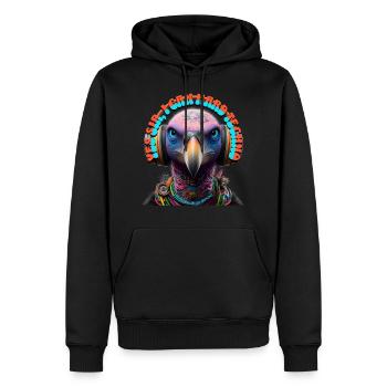 YES SIR I CAN HARD TECHNO - Vulture & Headphones! - Men’s Premium Organic Hoodie - black - Front - Nico (187cm)
