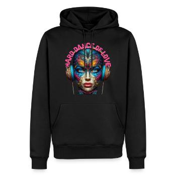 HARD DANCE OF LOVE - Cool Woman with Headphones! - Men’s Premium Organic Hoodie - black - Front - Nico (187cm)
