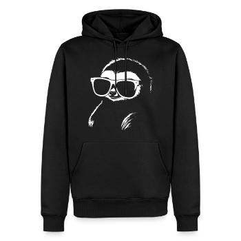 Sloths Anime Sloth Manga Sloth Sunglasses - Men’s Premium Organic Hoodie - black - Front - Nico (187cm)
