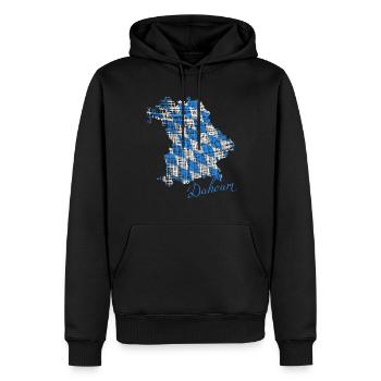 Servus, Dahoam, Bayern, bayrisches original - Männer Premium Bio Hoodie - Schwarz - Vorne - Nico (187cm)