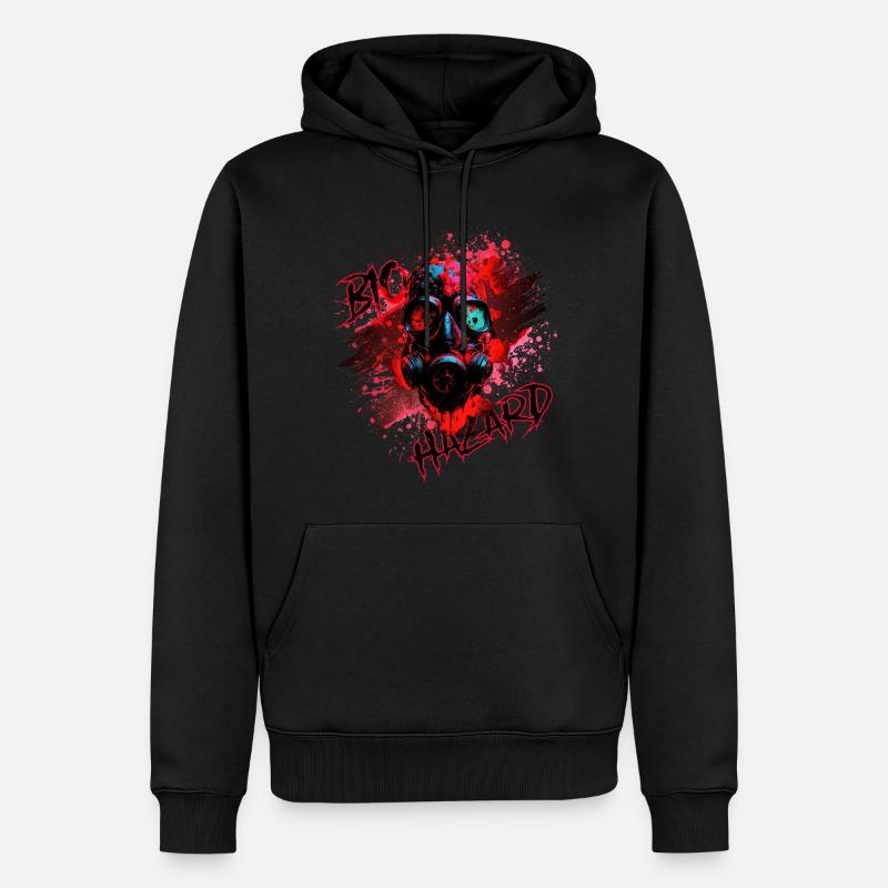 Gaz mask red - Sweat à capuche Premium bio Homme - noir