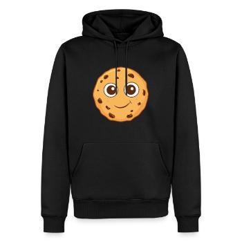 Biscuit aux pépites de chocolat - Sweat à capuche Premium bio Homme - noir - Devant - Nico (187cm)
