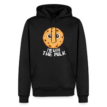 Süßer Keks - Ich bin mit der Milch - Männer Premium Bio Hoodie - Schwarz - Vorne - Nico (187cm)